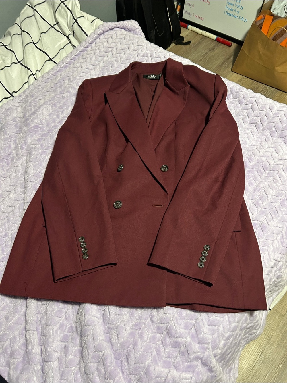 Deep red blazer